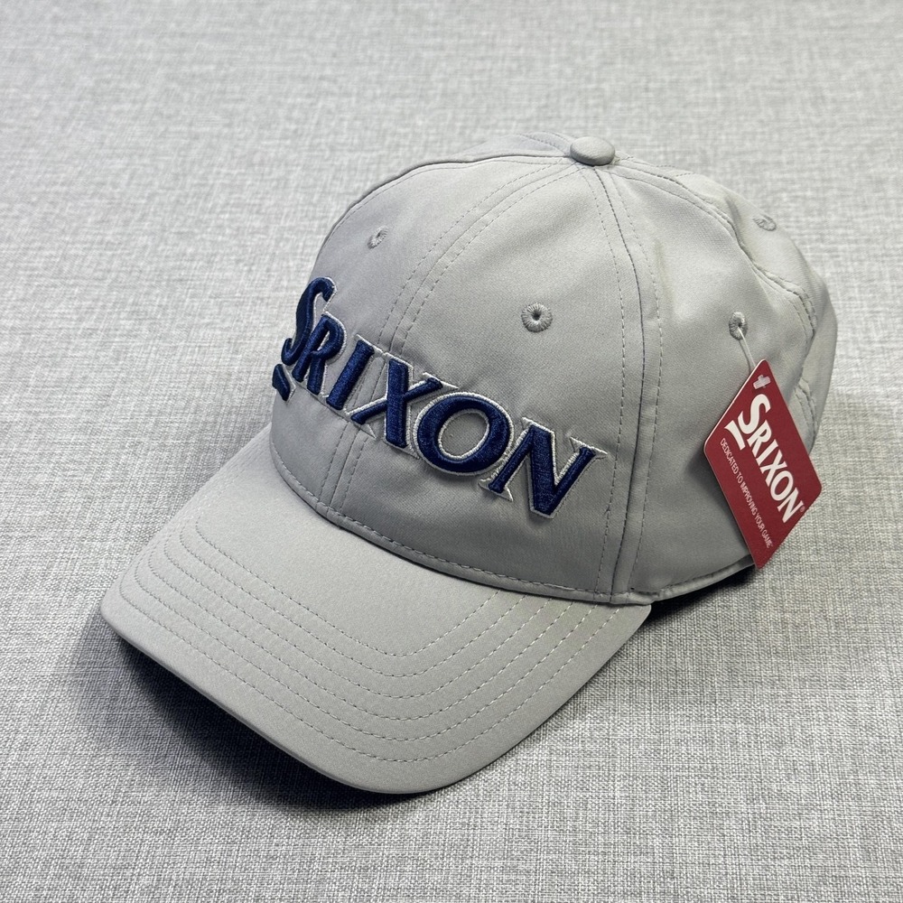 Srixon Golf Hat Cap Strap Back One Size Gray Mens Embroidered Logo Lightweight